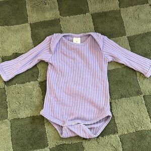 Purple Ribbed Kids One Piece